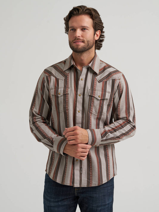 Wrangler Premium Stripe Snap Up