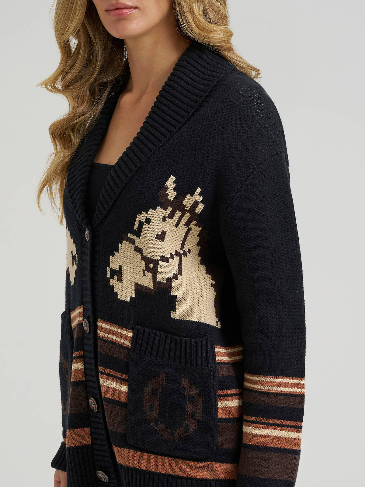 Wrangler Horses Black Cardigan