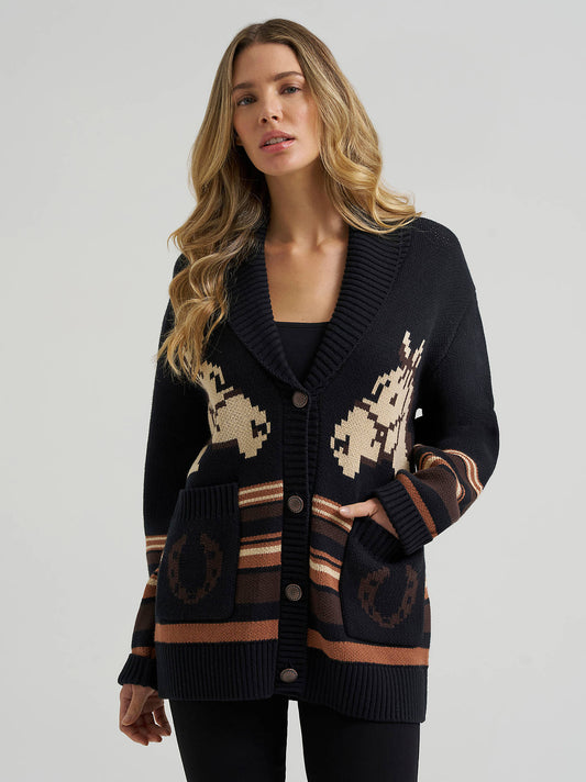 Wrangler Horses Black Cardigan