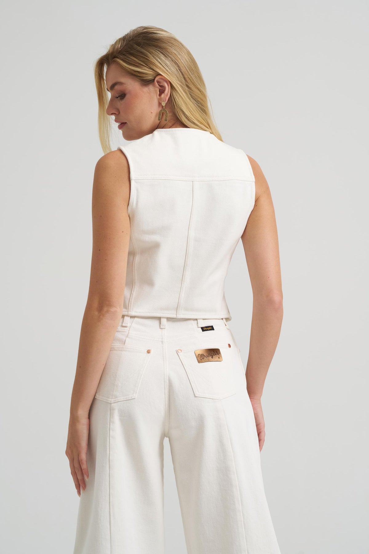 Wrangler Lainey White Denim Vest