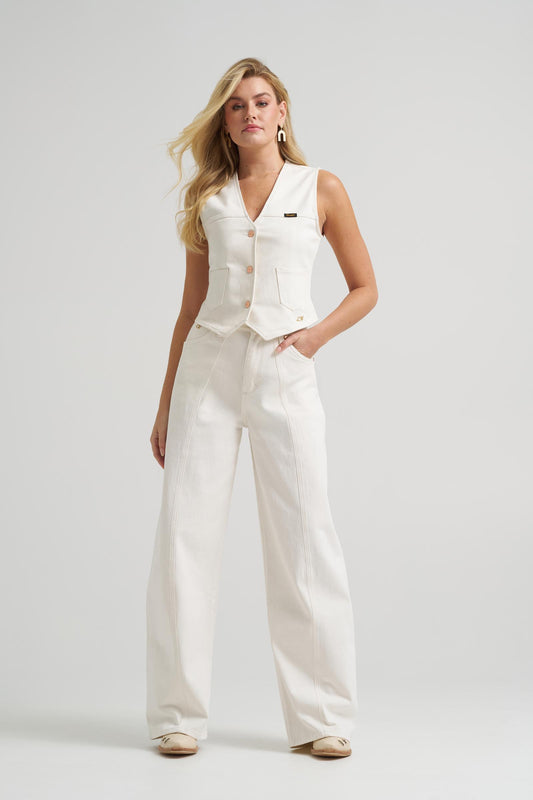 Wrangler Lainey White Denim Vest
