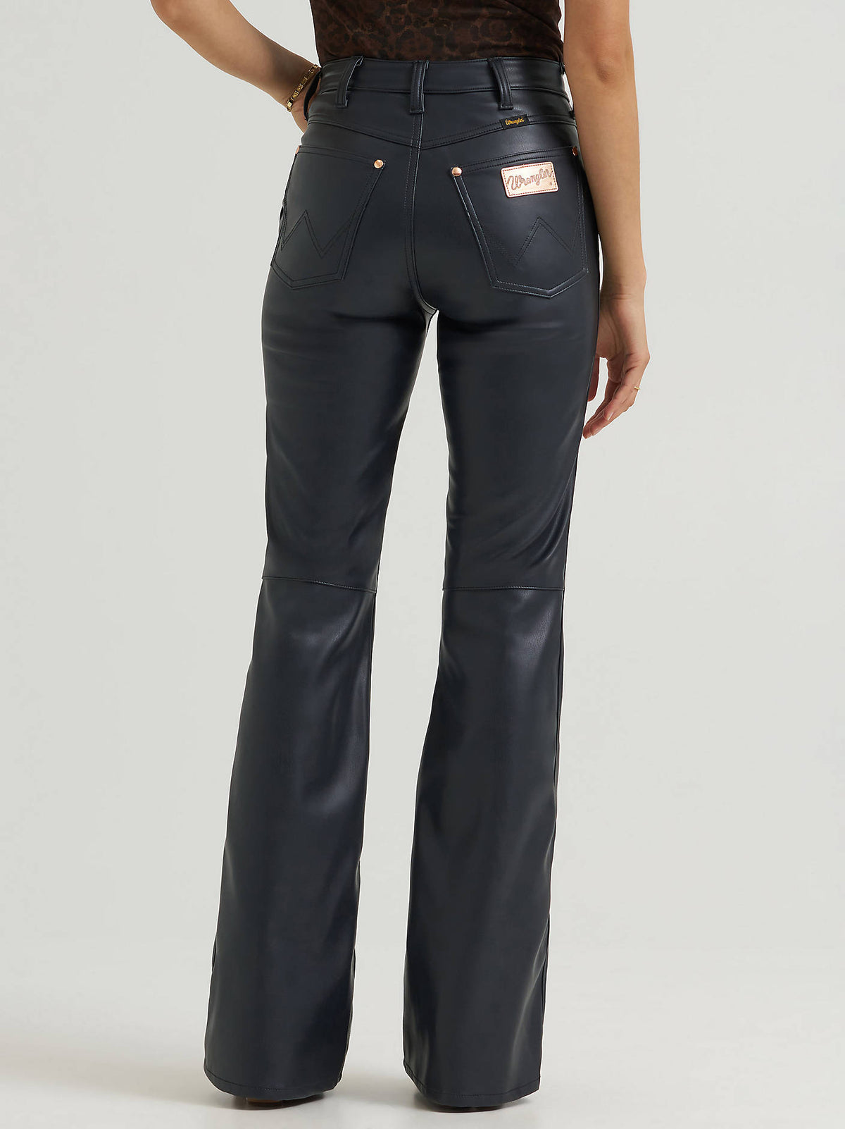Wrangler Lainey Leather Onyx Flare Jean