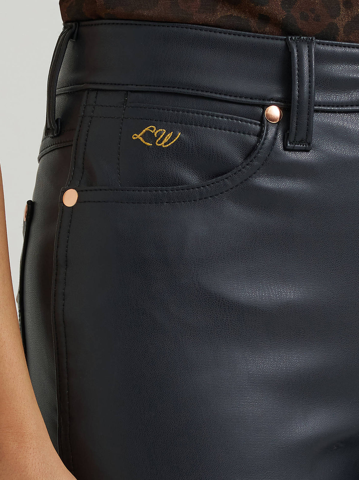 Wrangler Lainey Leather Onyx Flare Jean