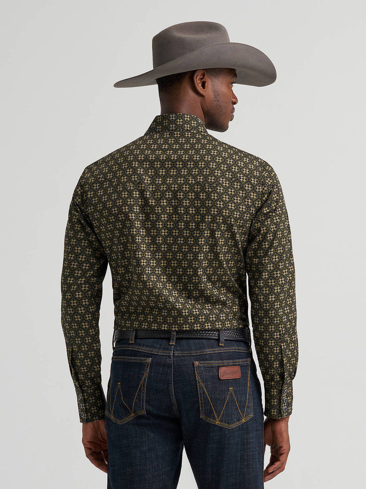 Wrangler Black & Olive Snap Up