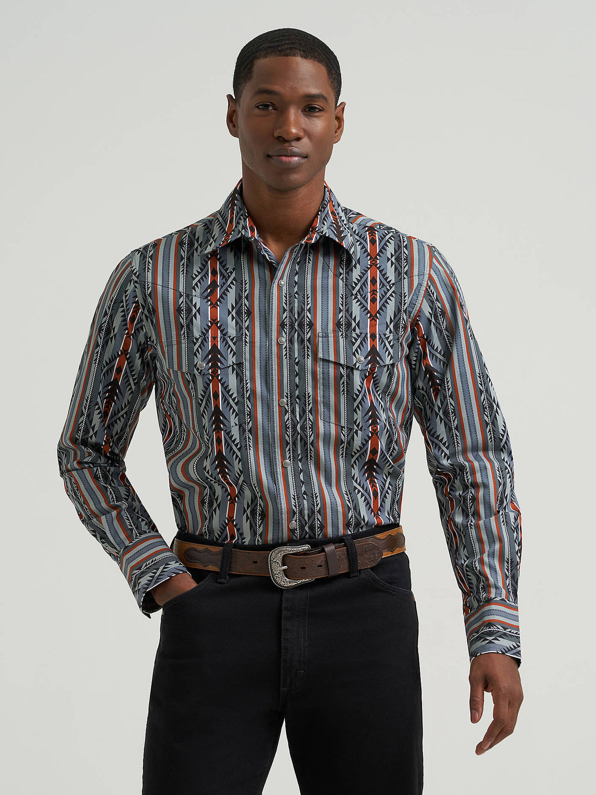 Wrangler Checotah Grey Snap Up