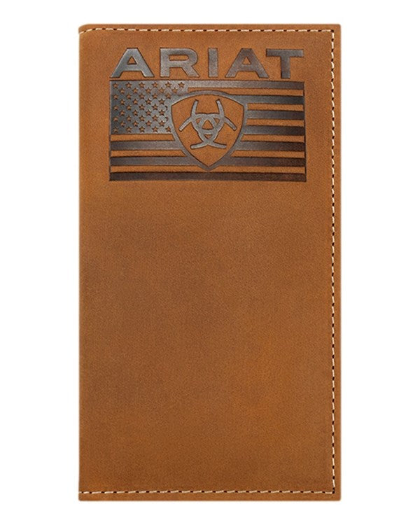 Ariat Men's American Flag Leather Rodeo Wallet