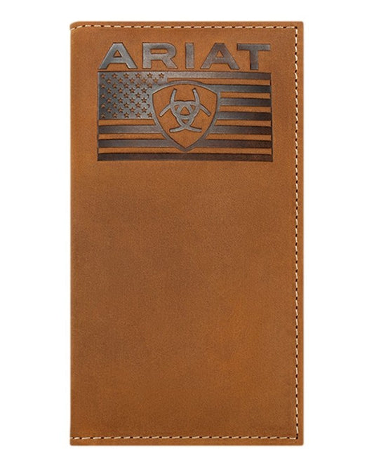 Ariat Men's American Flag Leather Rodeo Wallet