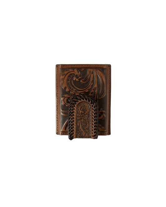 3D Men's Scroll Embossed Western Utility Wallet