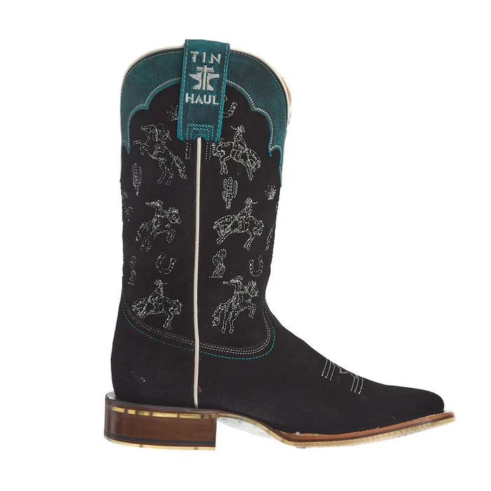 Tin Haul Women's Black Sueded Vamp 11In Black Top Boot