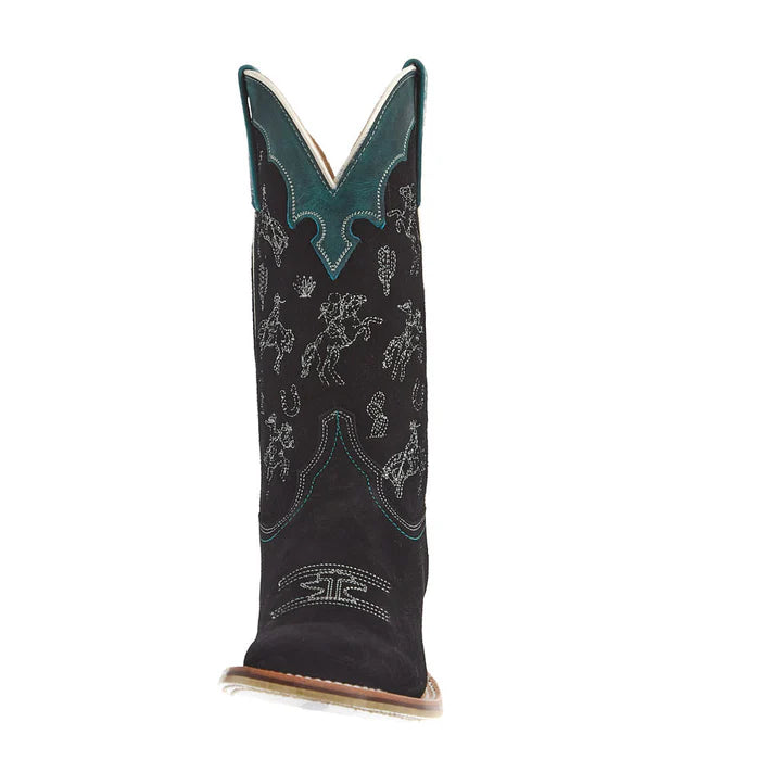 Tin Haul Women's Black Sueded Vamp 11In Black Top Boot