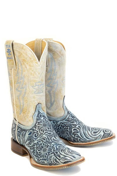 Tin Haul Charmcut Blue Floral Boots