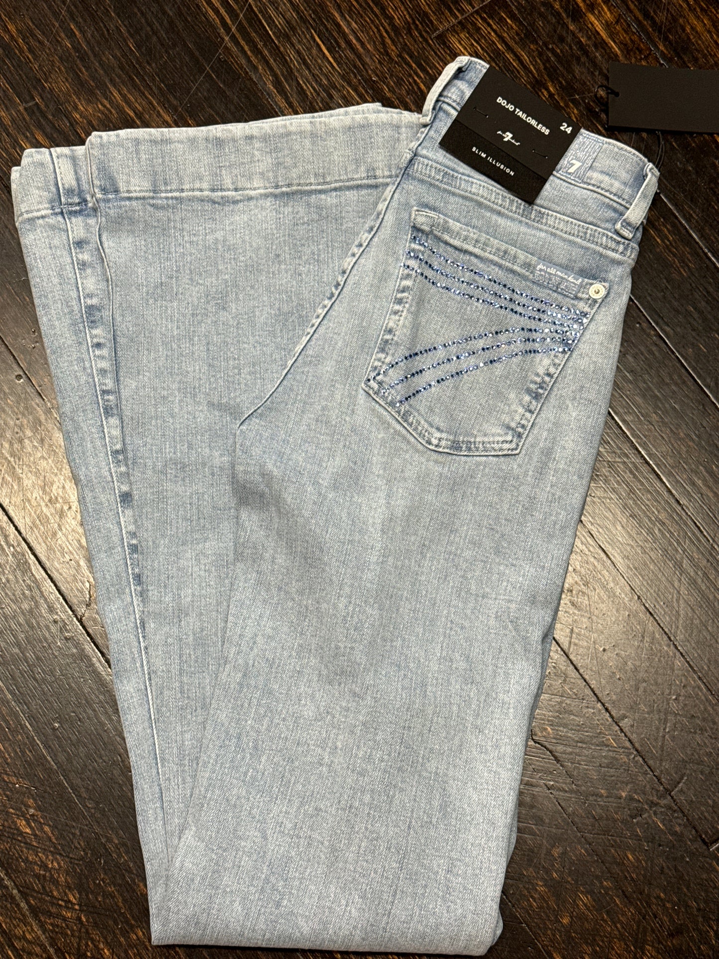 7 For All Mankind Olina Blue Sparkle Trouser