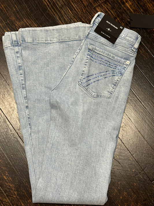 7 For All Mankind Olina Blue Sparkle Trouser