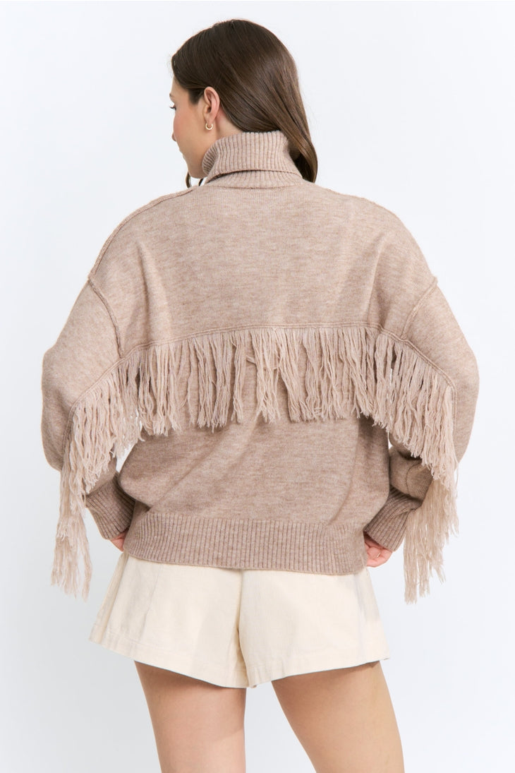 Fringes Turtleneck Sweater