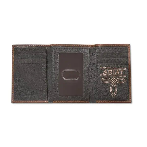 Men's Embossed Patch Trifold Wallet