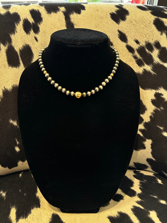 16” Authentic Navajo Pearl Gold And Silver