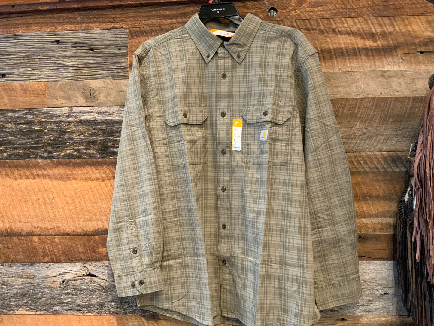 Carhartt Dustin Loose Fit Midweight Chambray Long Sleeve Plaid Shirt