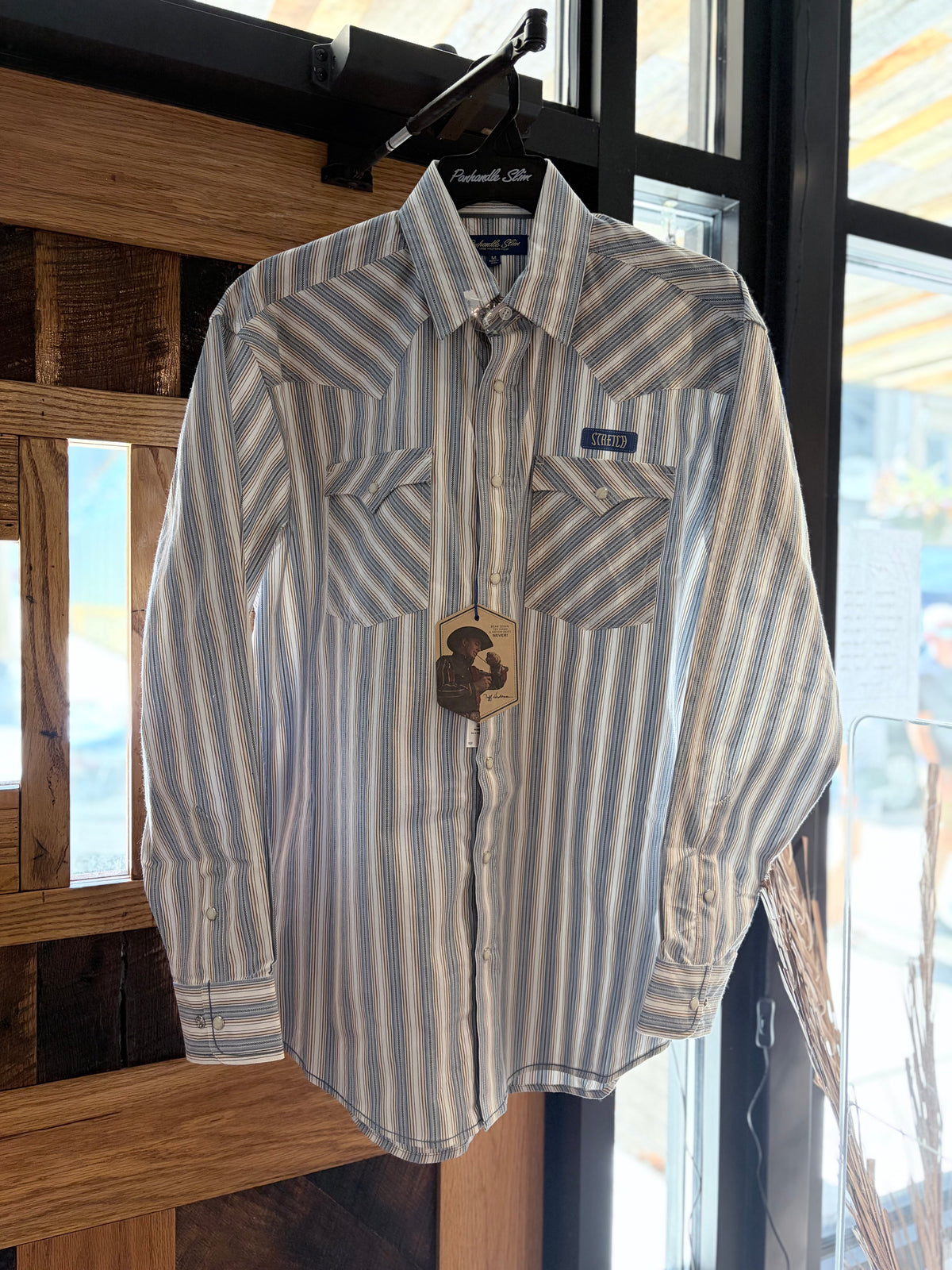 Rock & Roll Blue Stripe Snap Up