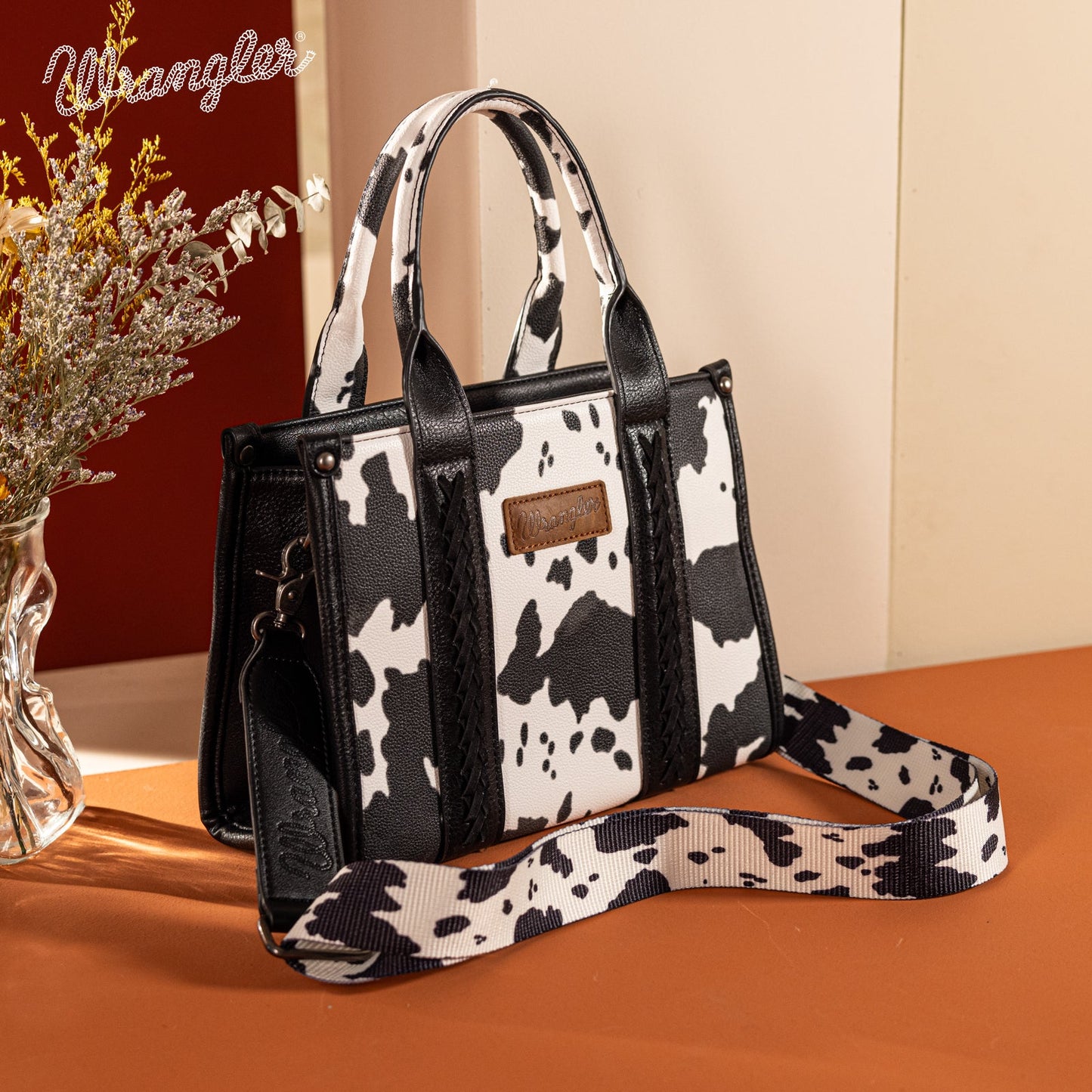 Wrangler Cow Print Crossbody Handbag