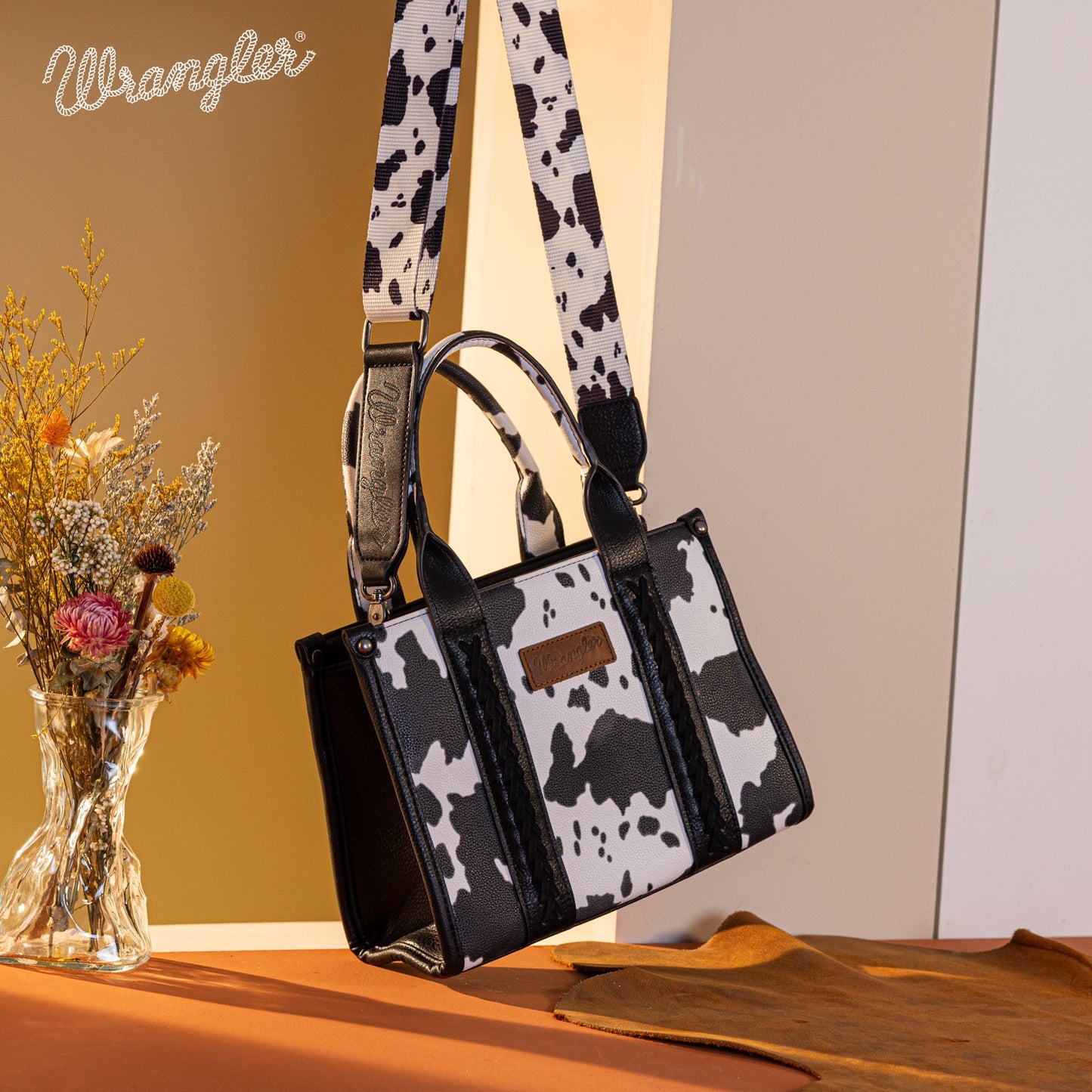 Wrangler Cow Print Crossbody Handbag