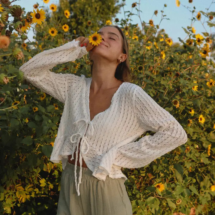 Grazia Front Tie Top Ivory