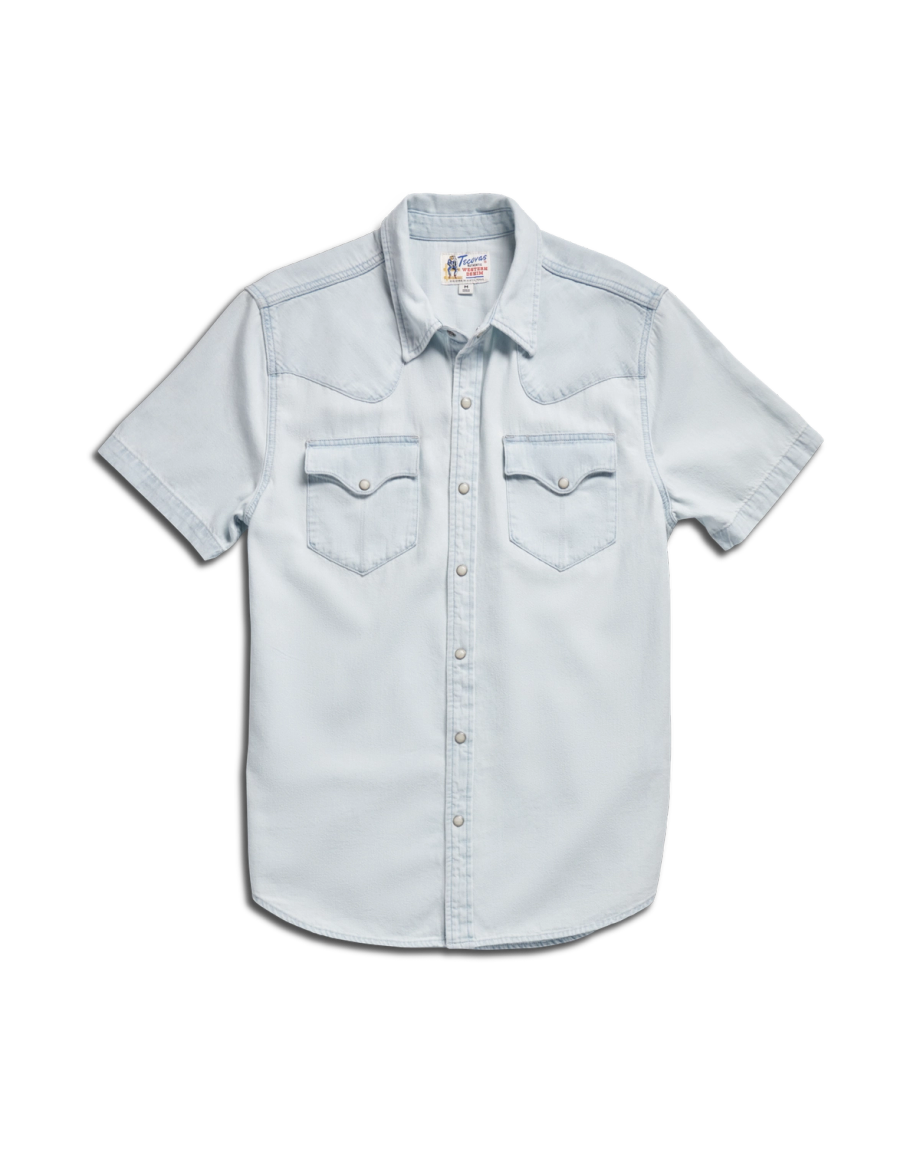 Tecovas Denim Pearl Snap Short Sleeve Ultra Light