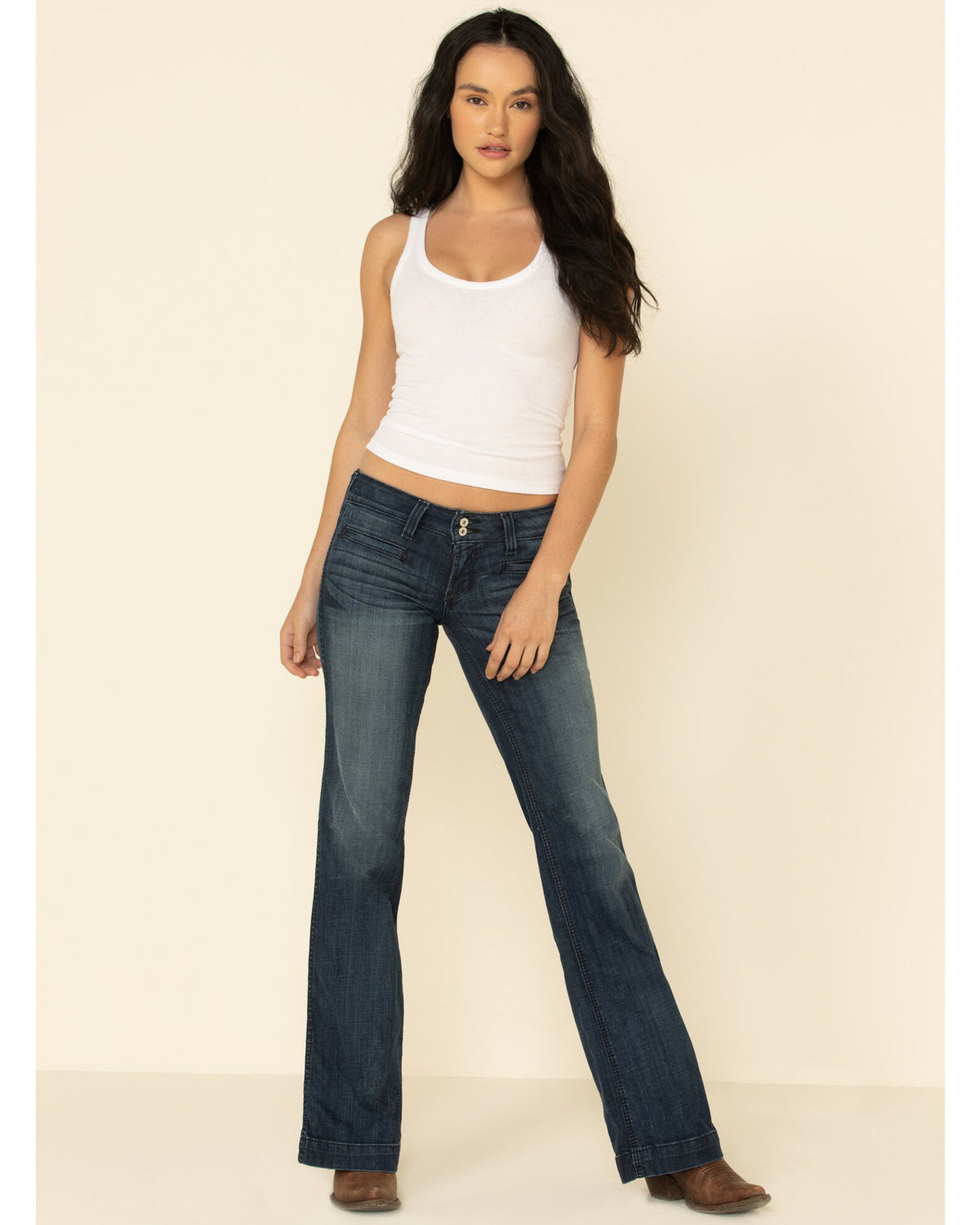 Ariat Women's Trouser Mid Rise Stretch Outseam Ella Wide Leg Jean