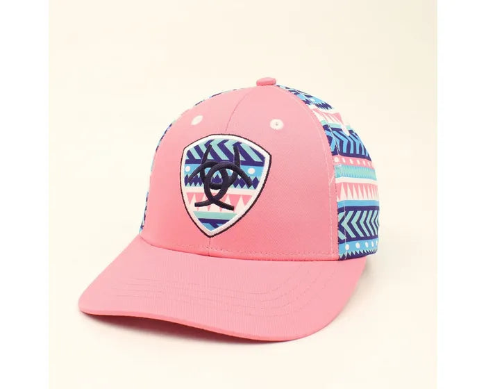 Ariat Girl's Youth Shield Patch Pink Hat