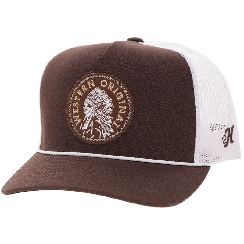 Hooey Quanah Hat Brown/White W/Circle Patch