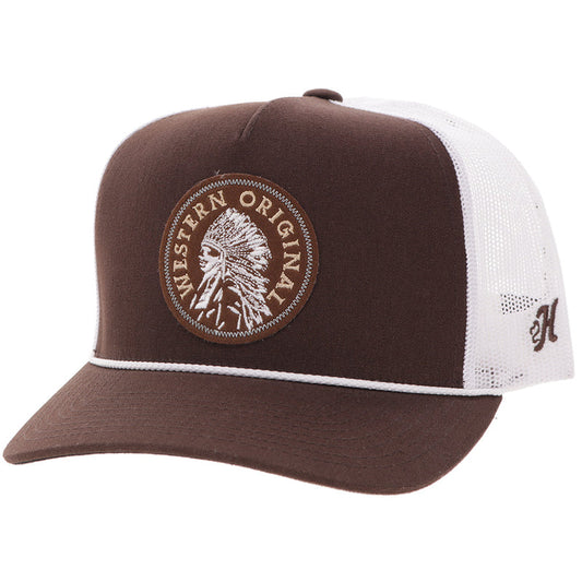 Hooey Quanah Hat Brown/White W/Circle Patch