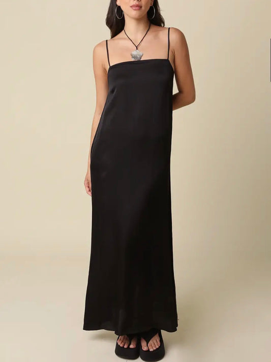 Aria Straight Neck Slip Maxi Dress