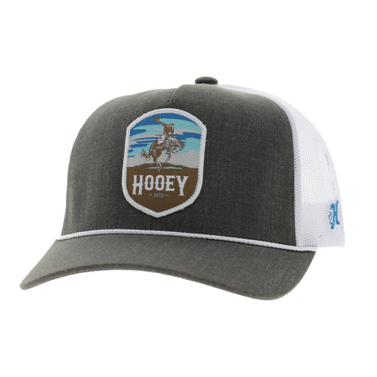 Hooey Cheyenne 5-Panel Trucker Snapback Hat Brown/White