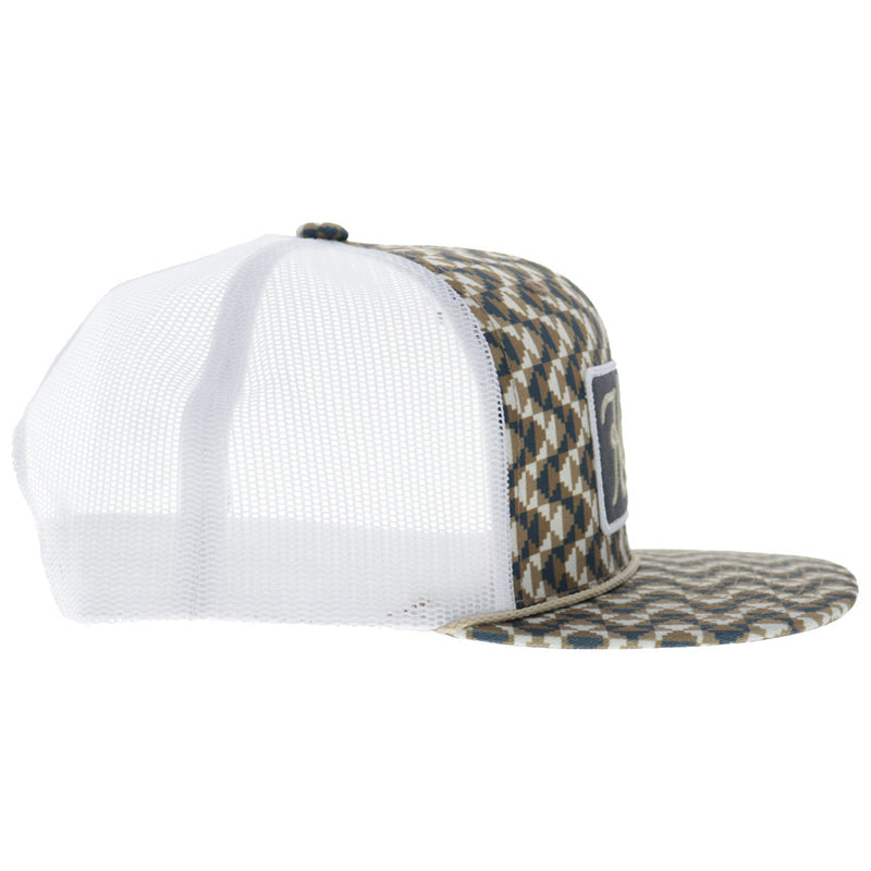Hooey Lakota 6-Panel Trucker Snapback Hat Tan/White