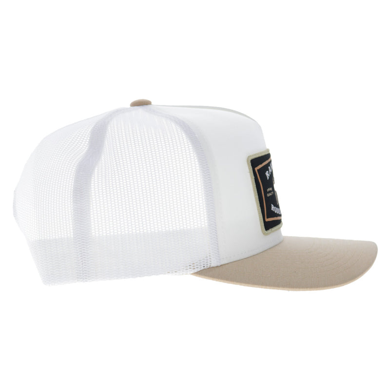 Hooey Rank Stock 5-Panel Trucker Snapback Hat White/Tan