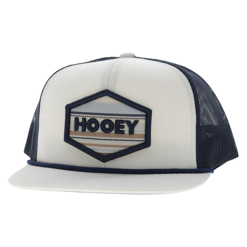 Hooey Mesa 6-Panel Trucker Snapback Hat White/Navy