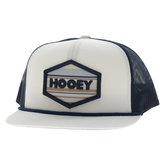 Hooey Mesa 6-Panel Trucker Snapback Hat White/Navy