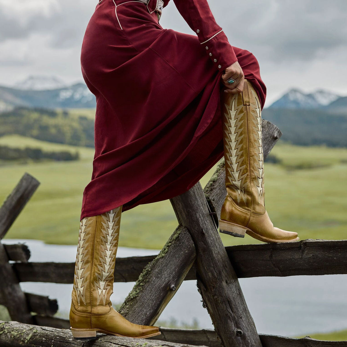 Stetson Wine Twill Maxi Skirt