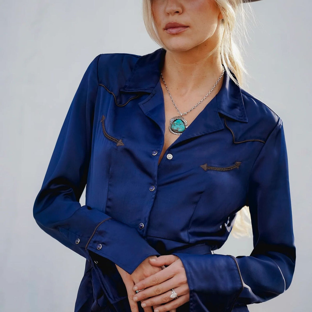 Stetson Satin Midnight Blue Dress