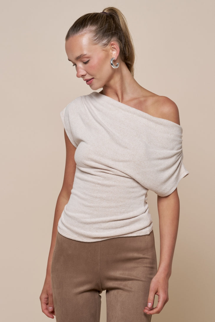 Oatmeal Gathered Top