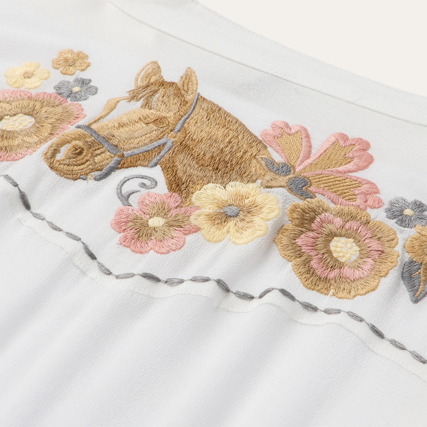 Stetson Cream Peasant Blouse