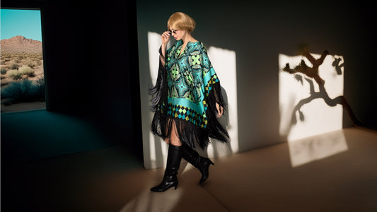 Stars Fringed Satin Dress