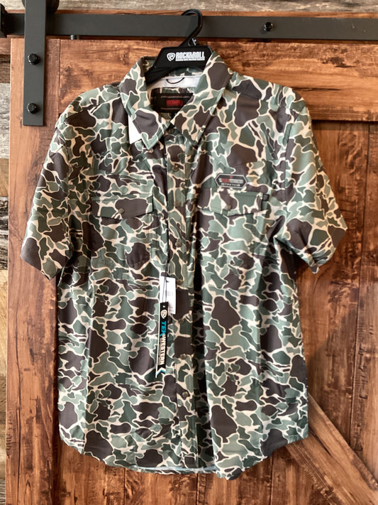 Rock & Roll Men's Camo Printed Tek Western