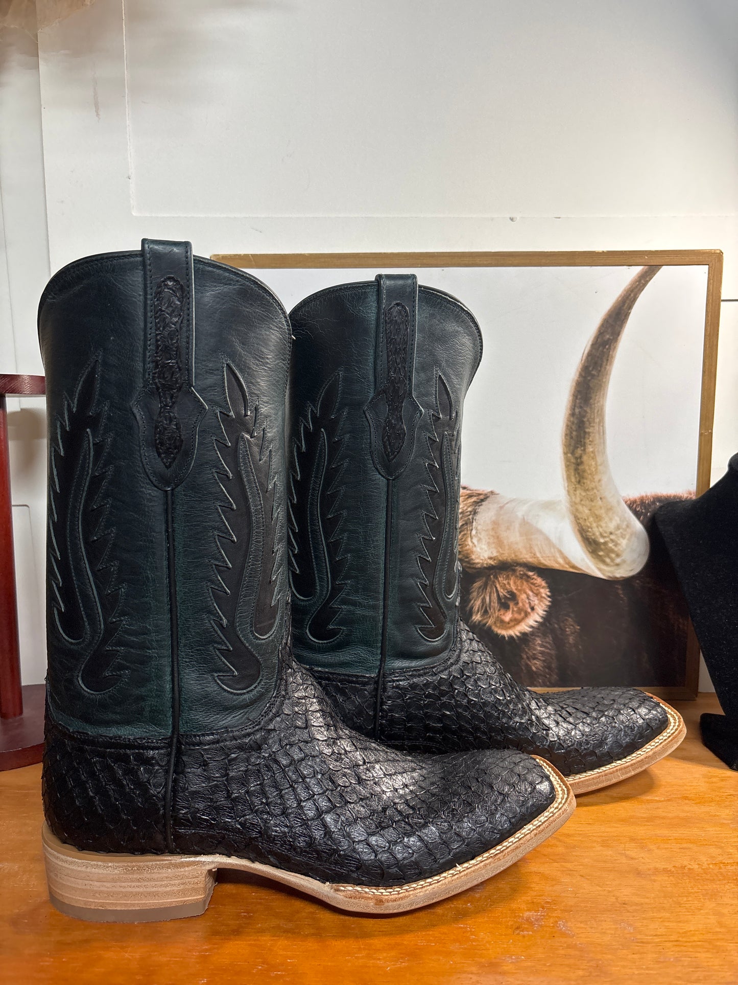 Black Jack Anaconda Snake Black Boots