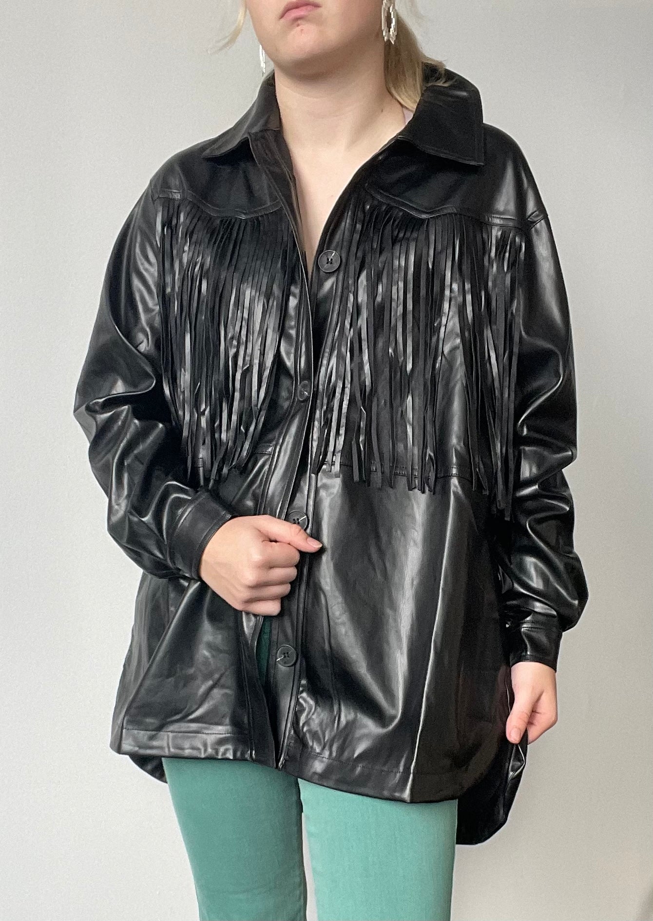 Fonzie Leather Oversized Jacket