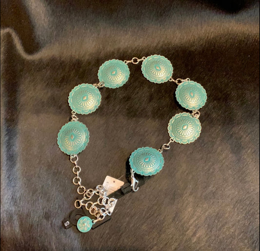 Concho Belt With Turquoise Wash