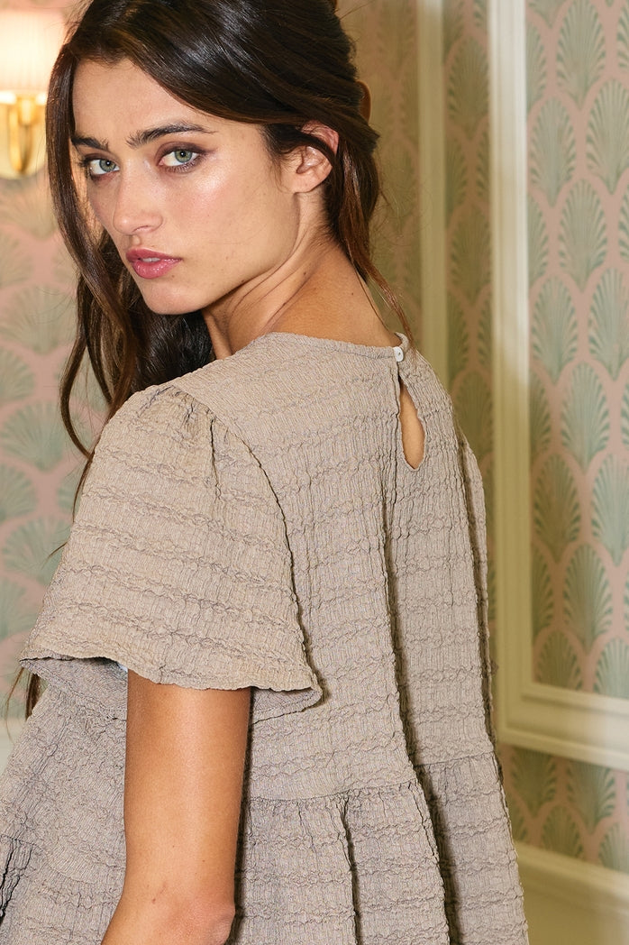 Riley Ruffle Olive Babydoll Top