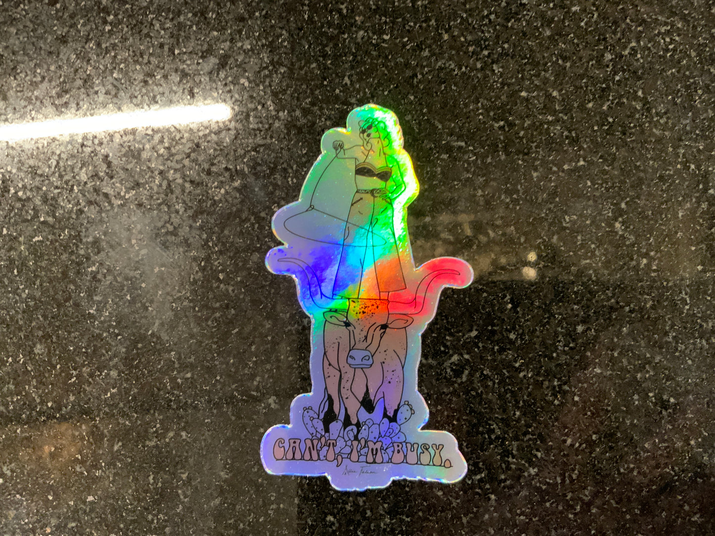 Can’t I’m Busy Holographic Sticker