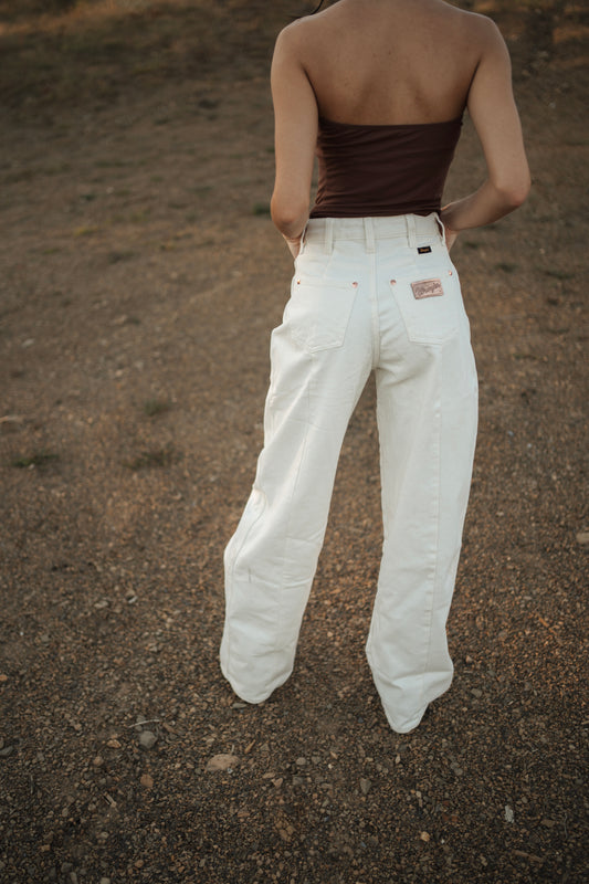 Wrangler Lainey White Barrel Wide Leg Jean