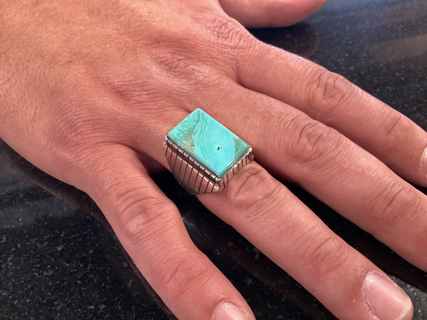 Authentic Turquoise Thunder Ring