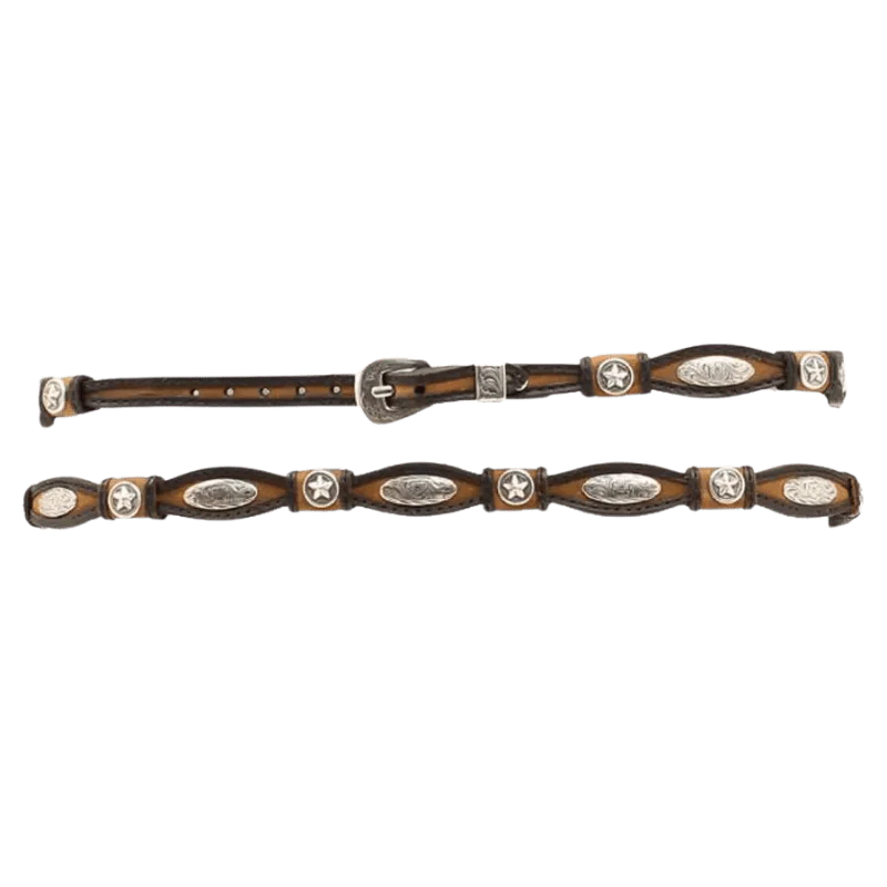 M&F Western 3/8 Scalloped Hatband with Silver Conchos